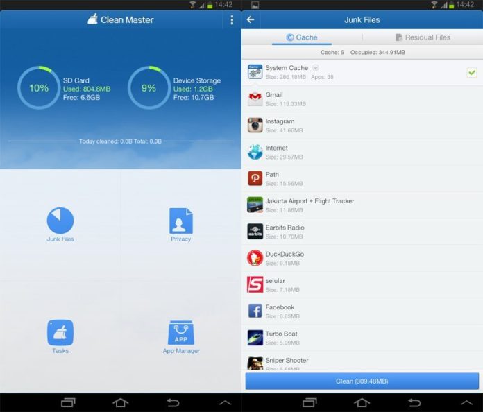Clean Master, Sapu Bersih “Sampah” Memori | Selular.ID