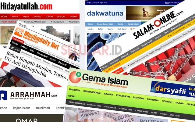Beberapa media online Islam yang sempat diblokir