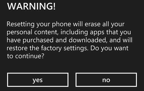 Factory reset