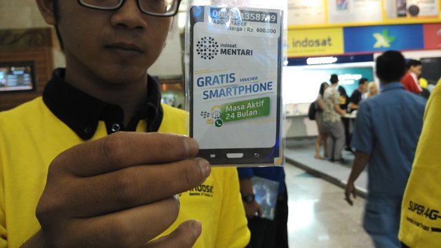 promo kartu perdana Mentari Indosat (foto: Choiru - Selular)