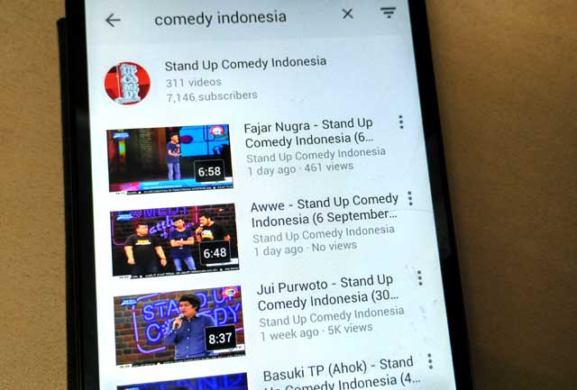 Koleksi video komedi lokal di YouTube