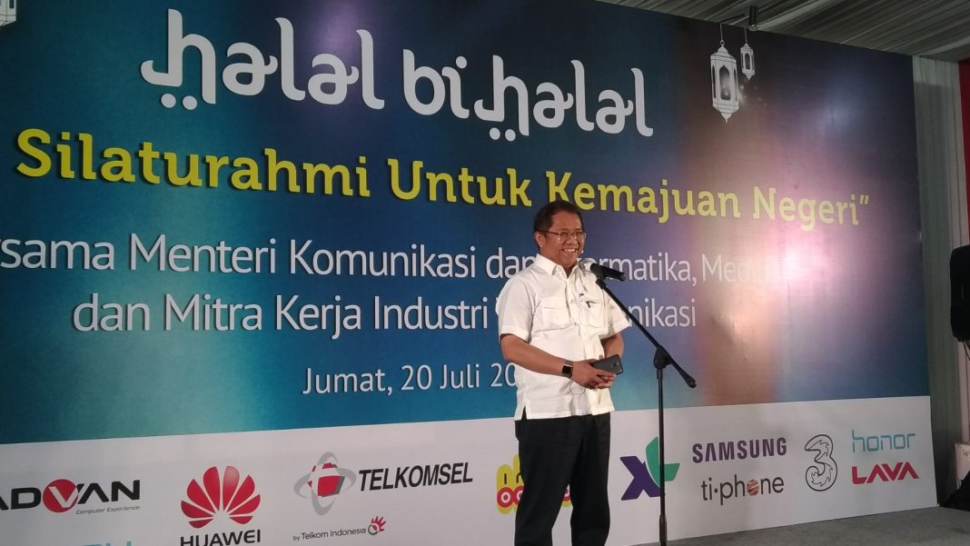Menkominfo, Rudiantara saat acara Halal bi Halal di Rumah Dinas Menkominfo (Donnie Pratama Putra/Selular.ID)
