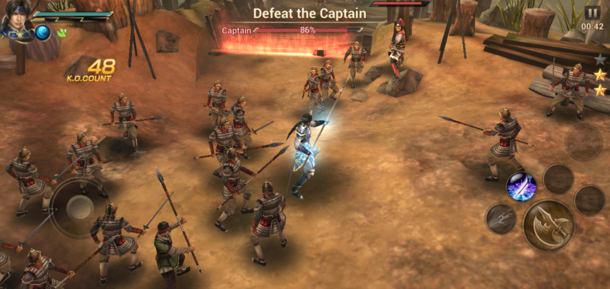 Bermain game Dynasty Warrior Unleashed di Oppo A7
