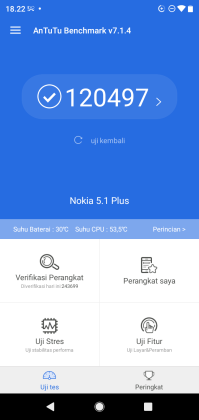 Hasil AnTuTu Nokia 5.1 Plus