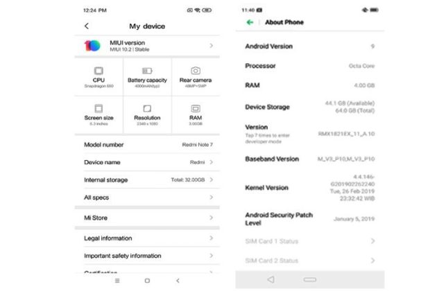 About phone Realme 3 VS Redmi Note 7