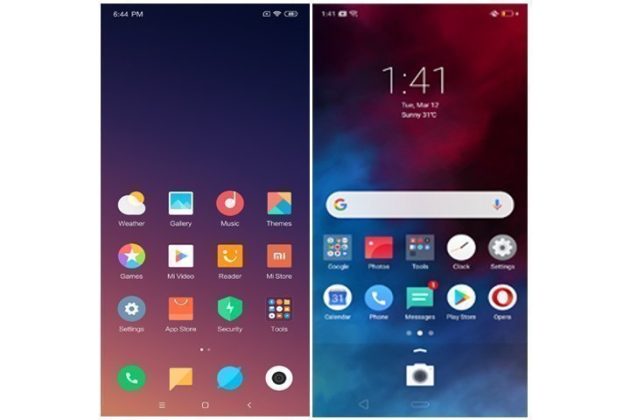 Tampilan home Redmi Note 7 dan Realme 3