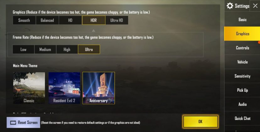 Setting grafis PUBG di Huawei P30