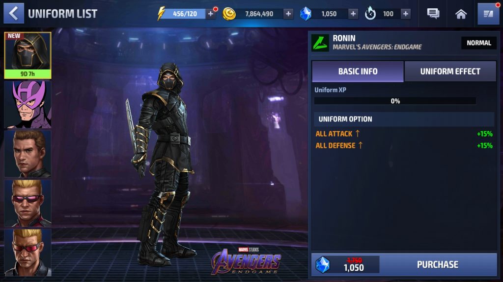 Skin Baru Ronin Avengers Endgame Marvel Future Fight