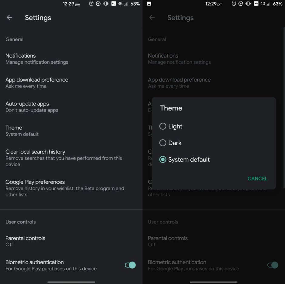 Dark Mode PlayStore