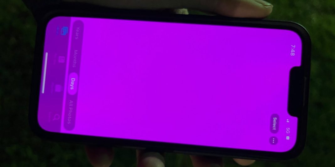 pink screen iphone 13