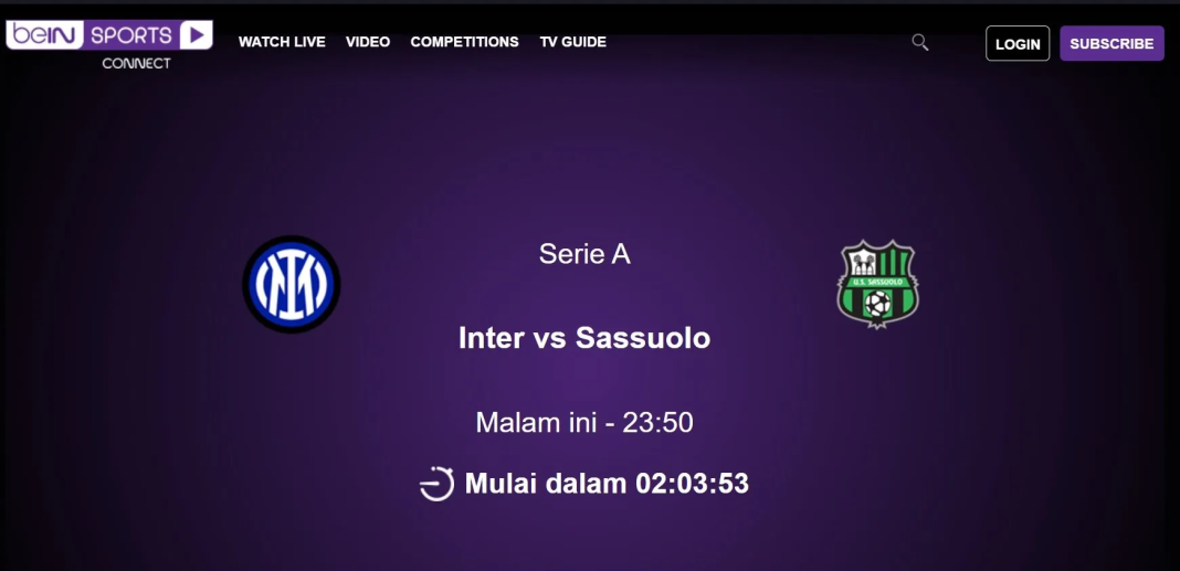 Live Streaming Inter Milan vs Sassuolo
