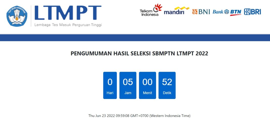 Link pengumuman hasil SBMPTN 2022