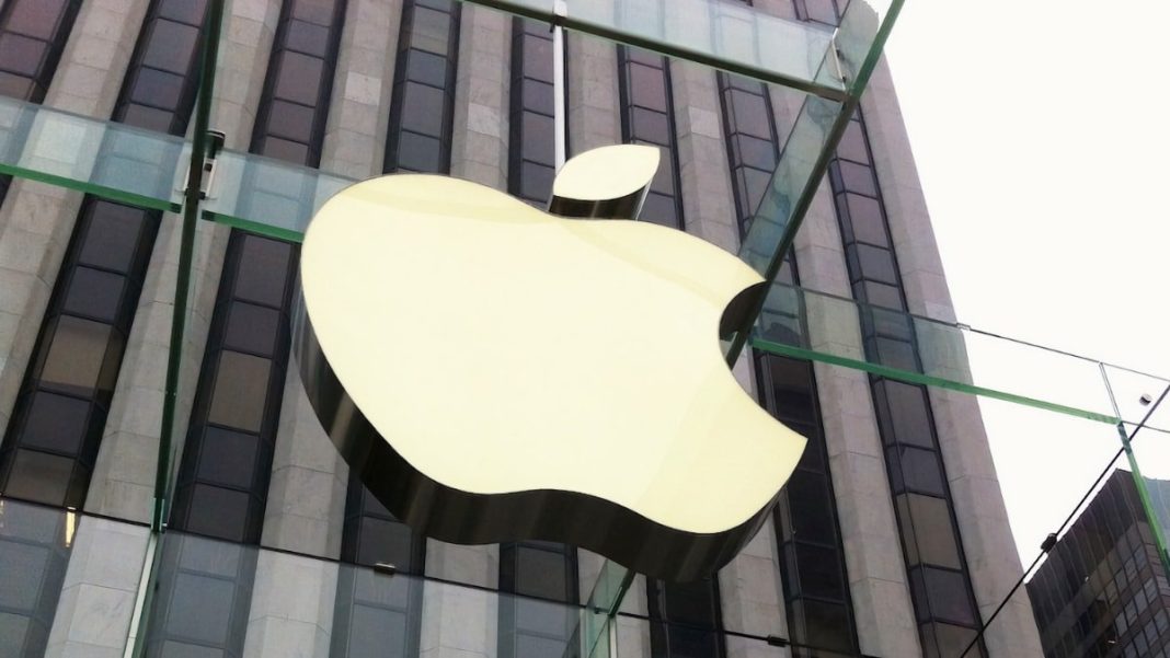 Ilustrasi pabrik Apple. Apple ai generatif