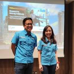 Adrianto Sulistyo, Senior Manager Marketing Biznet dan Gitanissa Laprina, SM Marketing Business Biznet pada acara Media Gathering dan Buka Puasa Bersama Biznet, di Jakarta, Selasa (4/4/2023).