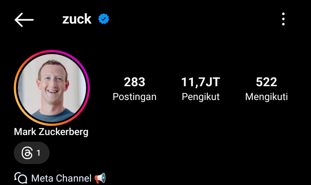 akun Instagram Mark Zuckerberg