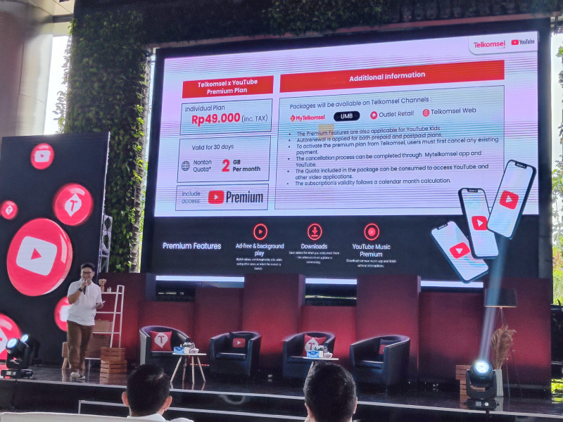 Luthfi Cahya Wibisono, GM Video & Partnership Telkomsel, pada press conference Kolaborasi Telkomsel dan YouTube di Jakarta, Senin pagi (21/08/2023).