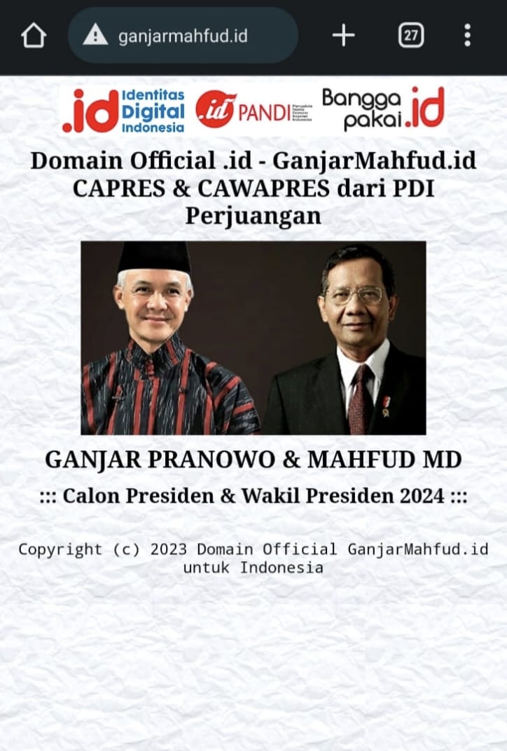 Pemerasan Melalui Domain Nama Capres Cawapres