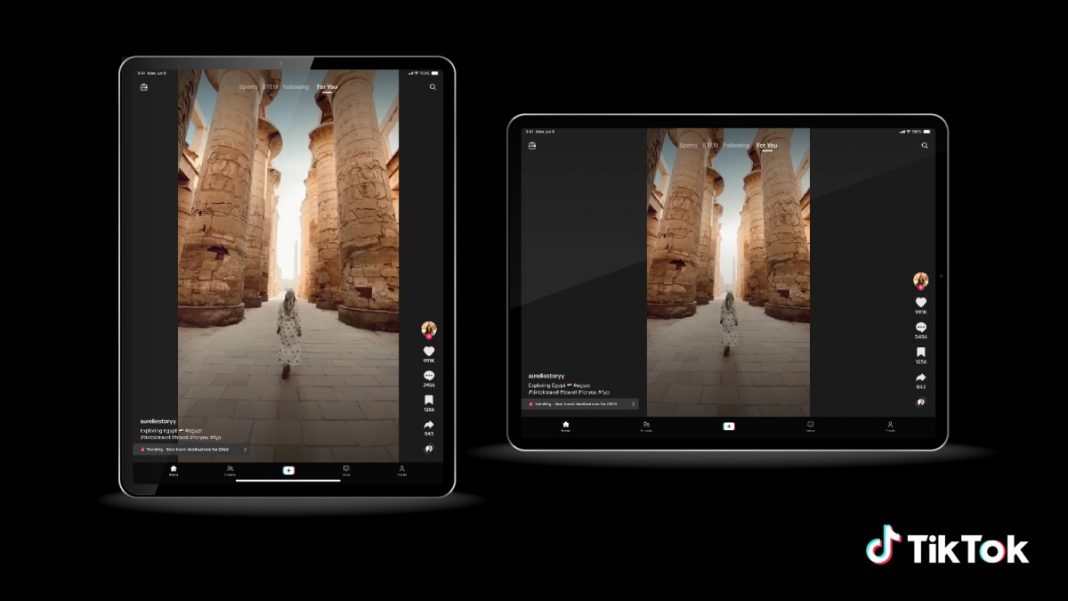 Tiktok update untuk ponsel lipat dan tablet