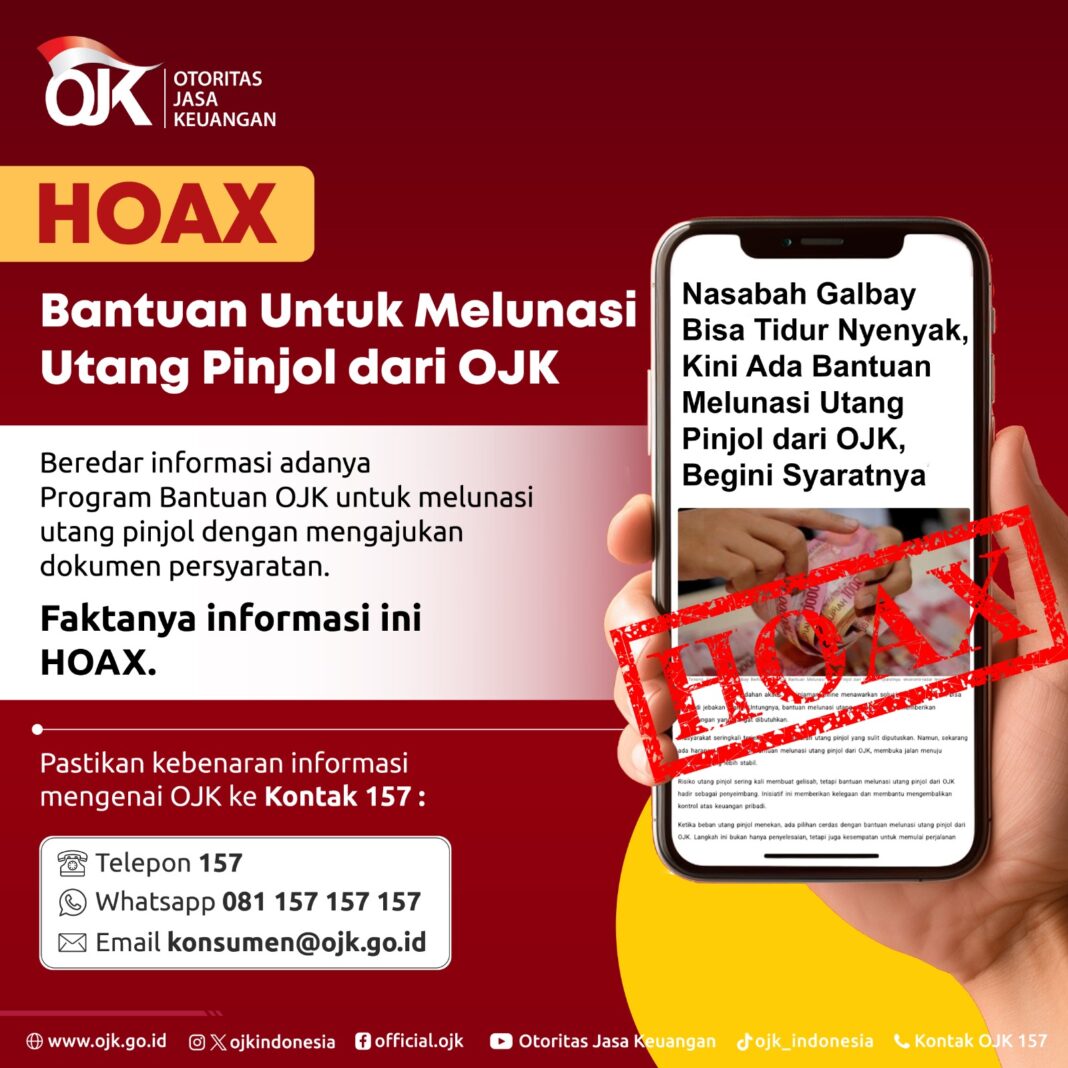 HOAX! OJK Beri Bantuan Untuk Lunasi Utang Pinjol