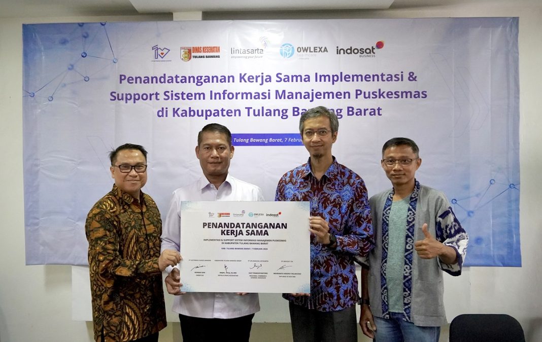 PT Indosat Tbk (Indosat Ooredoo Hutchison, Indosat, atau IOH) melalui Authorized Channel Partner (ACP) Indosat Business yaitu PT Distribusi Sukses Mandiri (DSM) bersama PT Aplikanusa Lintasarta (Lintasarta) melalui business unit-nya Owlexa Healthcare, mengumumkan kemitraan strategis untuk implementasi dan dukungan digitalisasi pada fasilitas kesehatan (Faskes) 16 Puskesmas dan 1 klinik di Kabupaten Tulang Bawang Barat (Tubaba), Lampung. Kolaborasi ini ditandai dengan penandatanganan komitmen kerja sama antara Indosat Business, Lintasarta, DSM dan Dinas Kesehatan Kabupaten Tubaba di Tulang Bawang Barat, Lampung pada awal Februari lalu.