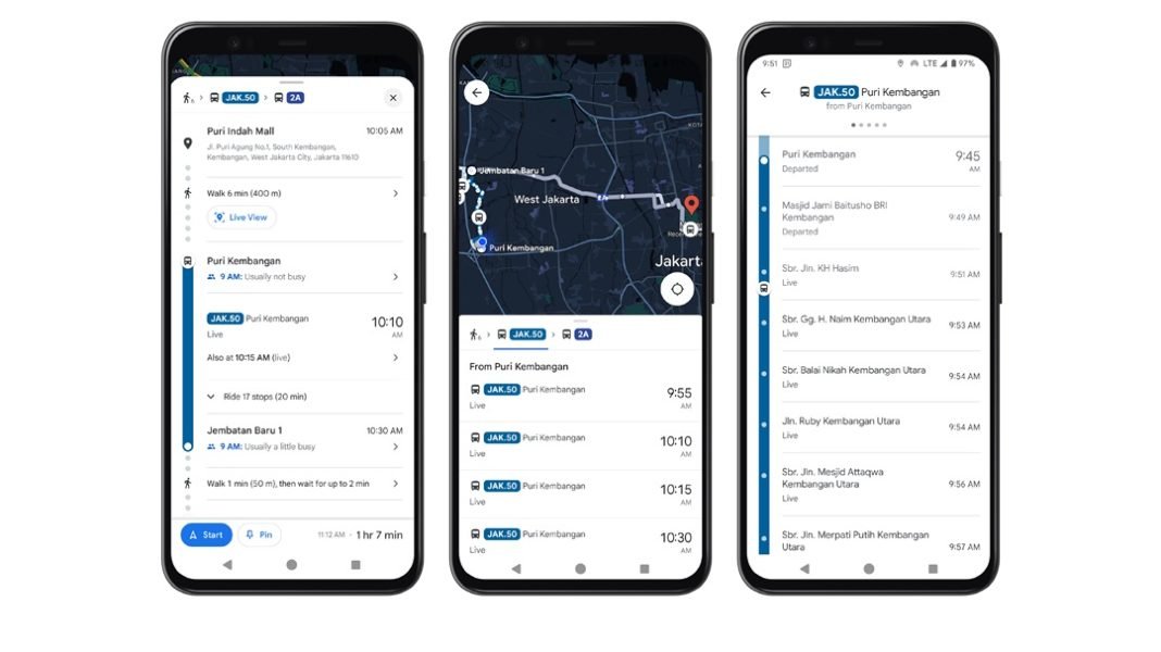 Penumpang Transjakarta yang ingin mengetahui jadwal keberangkatan dan ketibaan bus, kini bisa melihatnya melalui Google Maps. Transjakarta dan Google menghadirkan informasi real-time bus Transjakarta di Google Maps.
