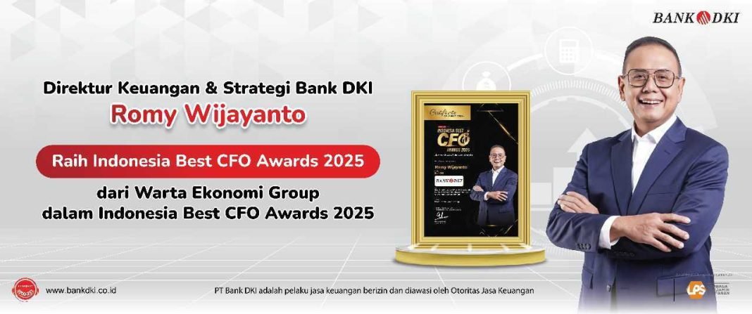 Direktur Keuangan & Strategi Bank DKI, Romy Wijayanto meraih penghargaan sebagai Best Chief Financial Officer 2025