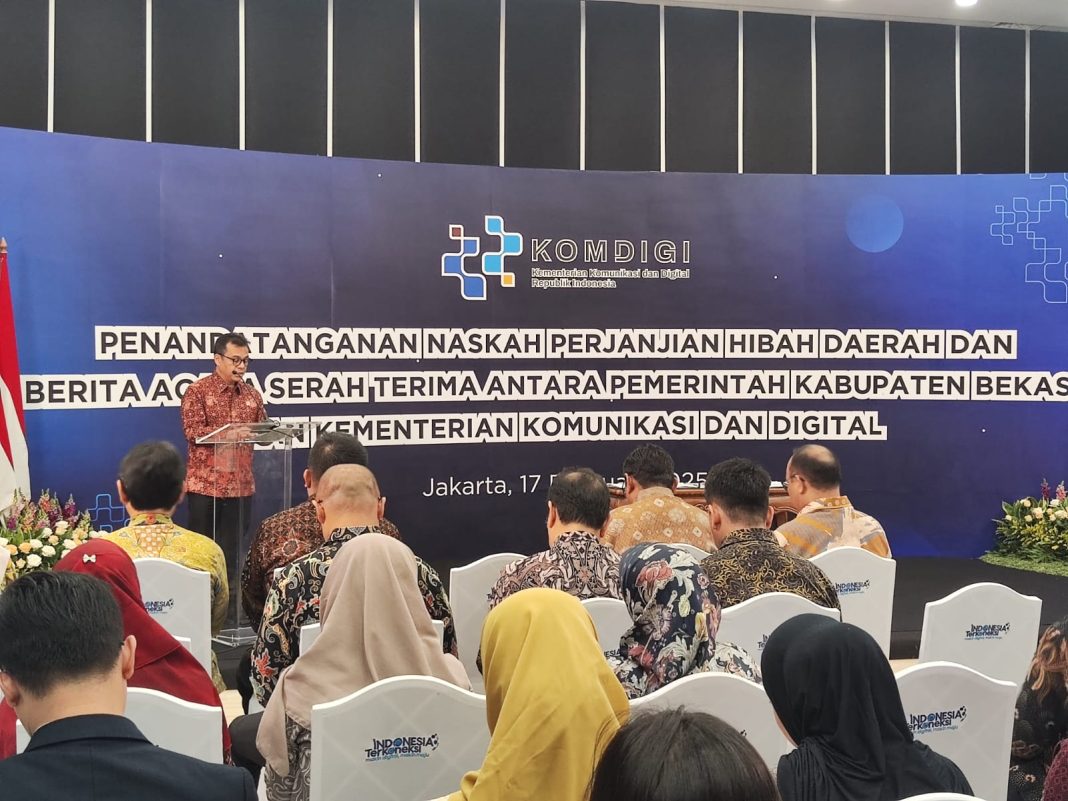 Kementerian Komunikasi dan Digital bersama Pemerintah Kabupaten Bekasi meningkatkan sinergi untuk penguatan Digital Talent Center (DTC).