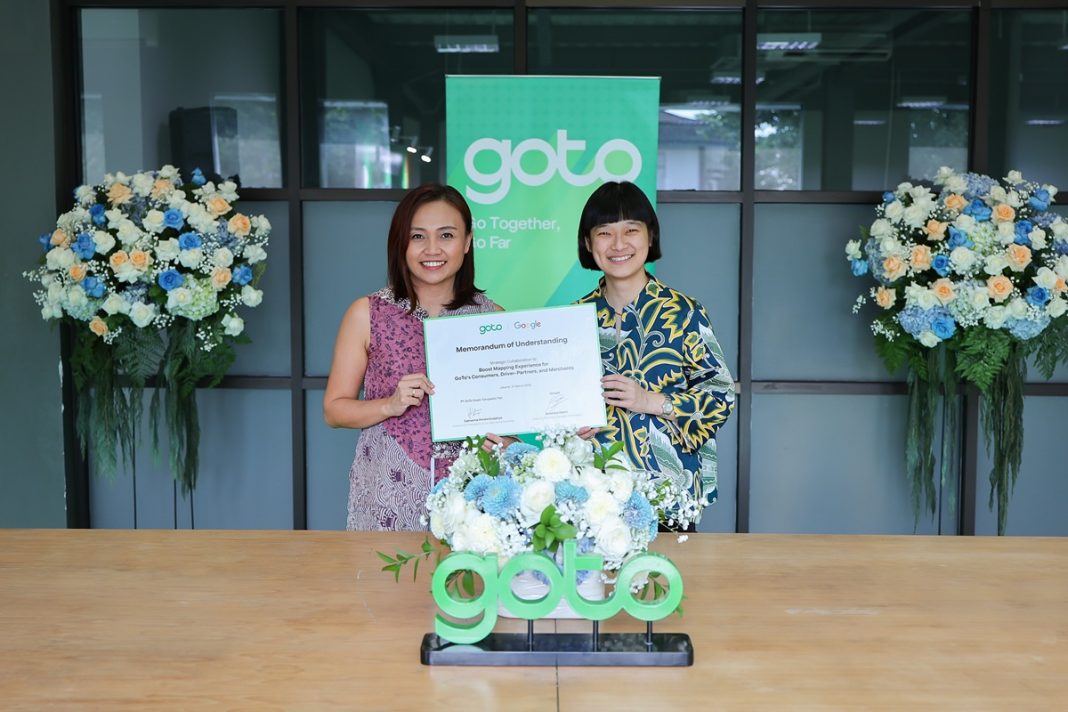 Penandatanganan Memorandum of Understanding (MoU) antara GoTo dan Google di Kantor Gojek, dihadiri Catherine Hindra Sutjahyo, Direktur GoTo/Presiden Layanan On-Demand dan Veronica Utami, Country Director Google Indonesia.