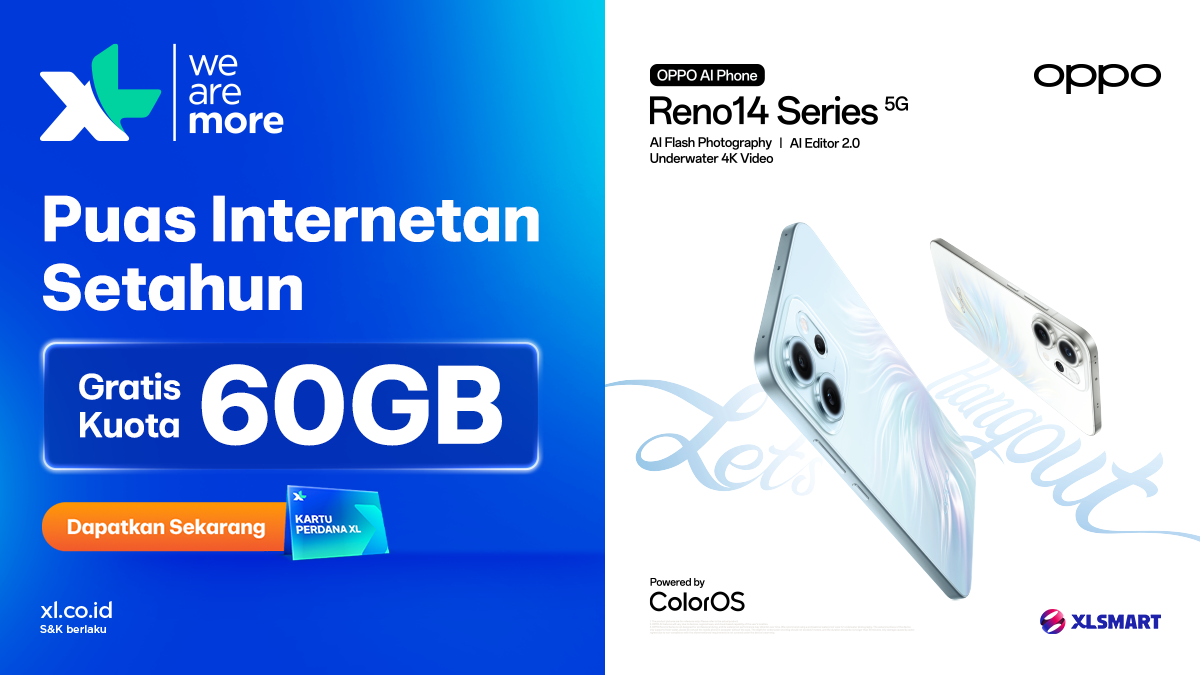 Content image for article: XL Gandeng OPPO dan Motorola Hadirkan Bundling Smartphone Terbaru dengan Kuota 60GB