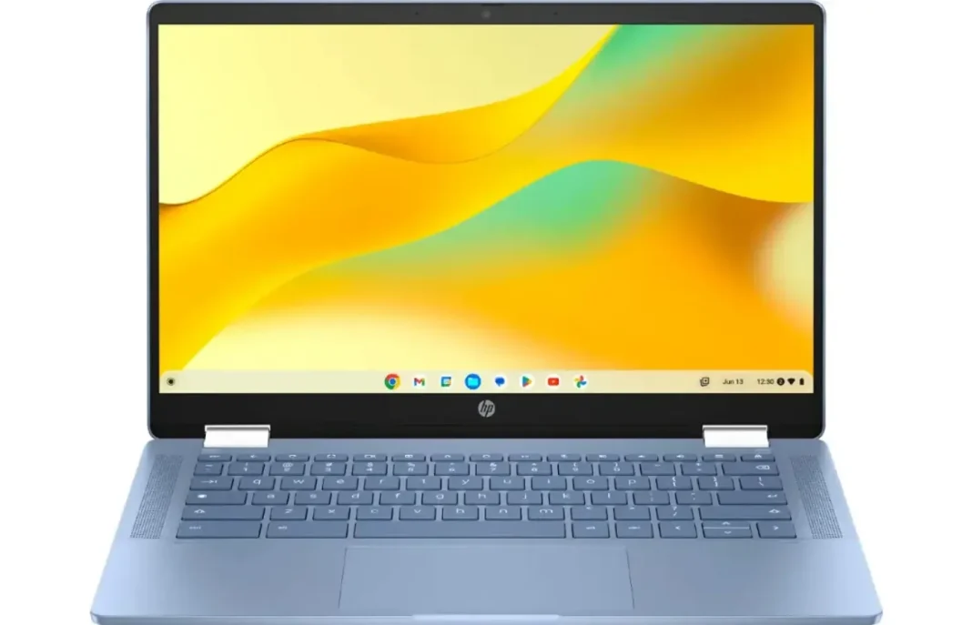 HP Chromebook 14-inch layar sentuh warna biru langit