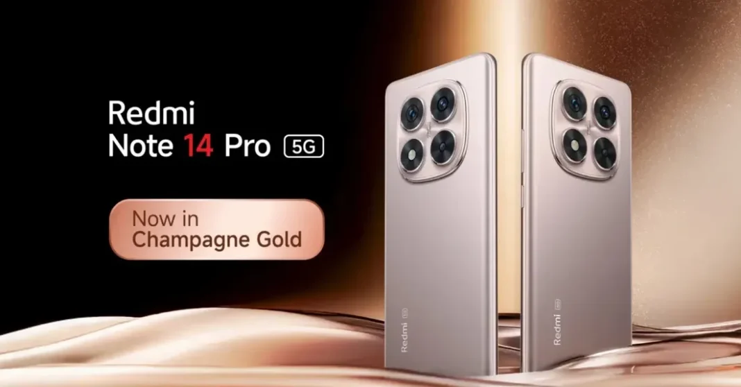 Xiaomi Redmi Note 14 Pro+ dan Pro dalam warna Champagne Gold