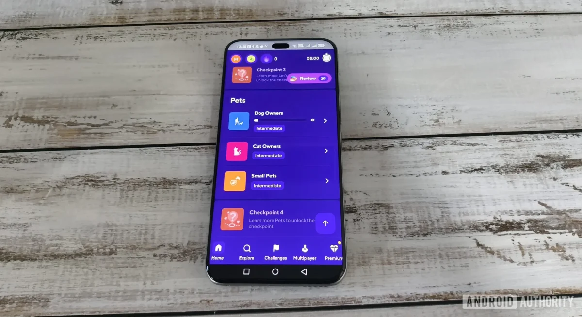 the drops language learning app on a smartphone