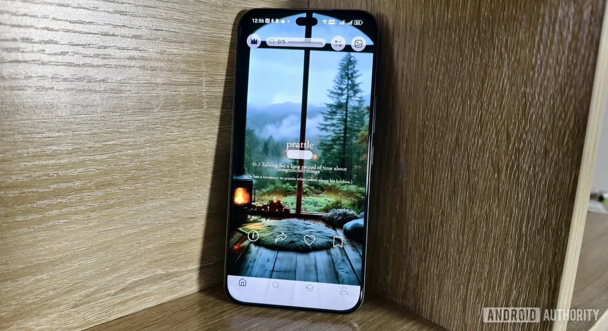 the vocabulary app with the word prattle