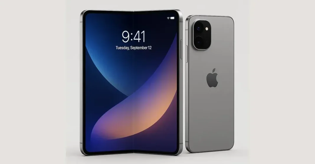 Desain konsep iPhone Fold dengan baterai besar