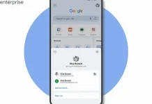 Google Chrome iOS account switching header