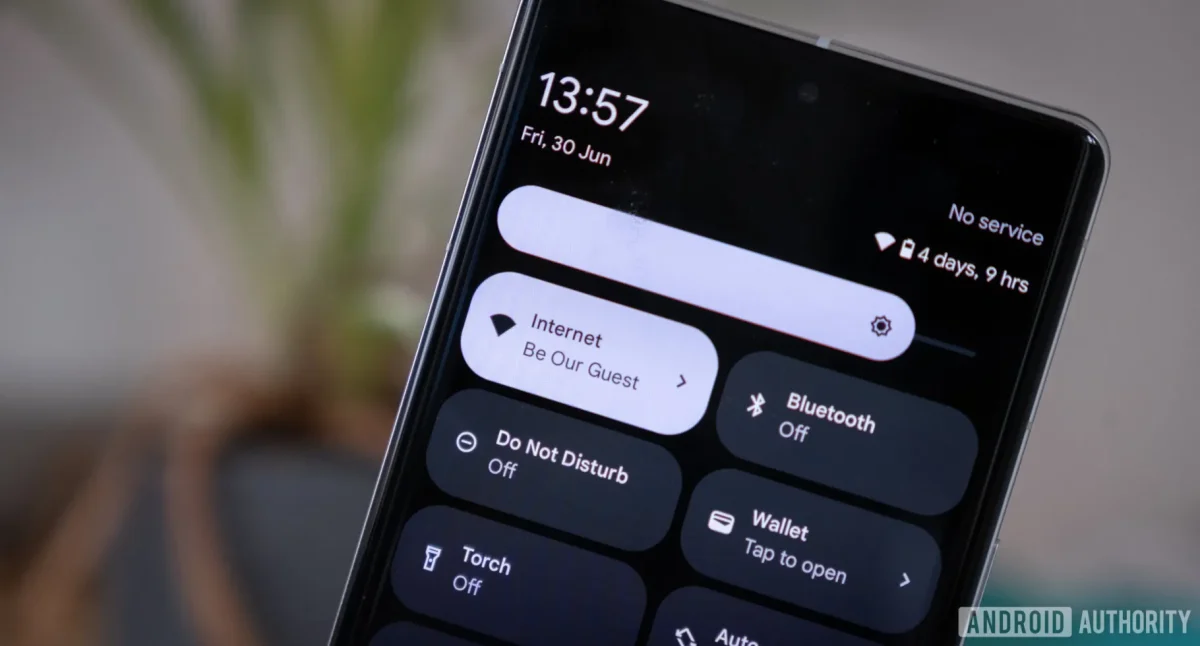 Google Pixel 7 Wi Fi toggle