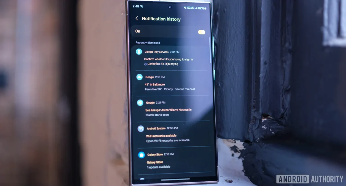 samsung galaxy s24 tips notification history