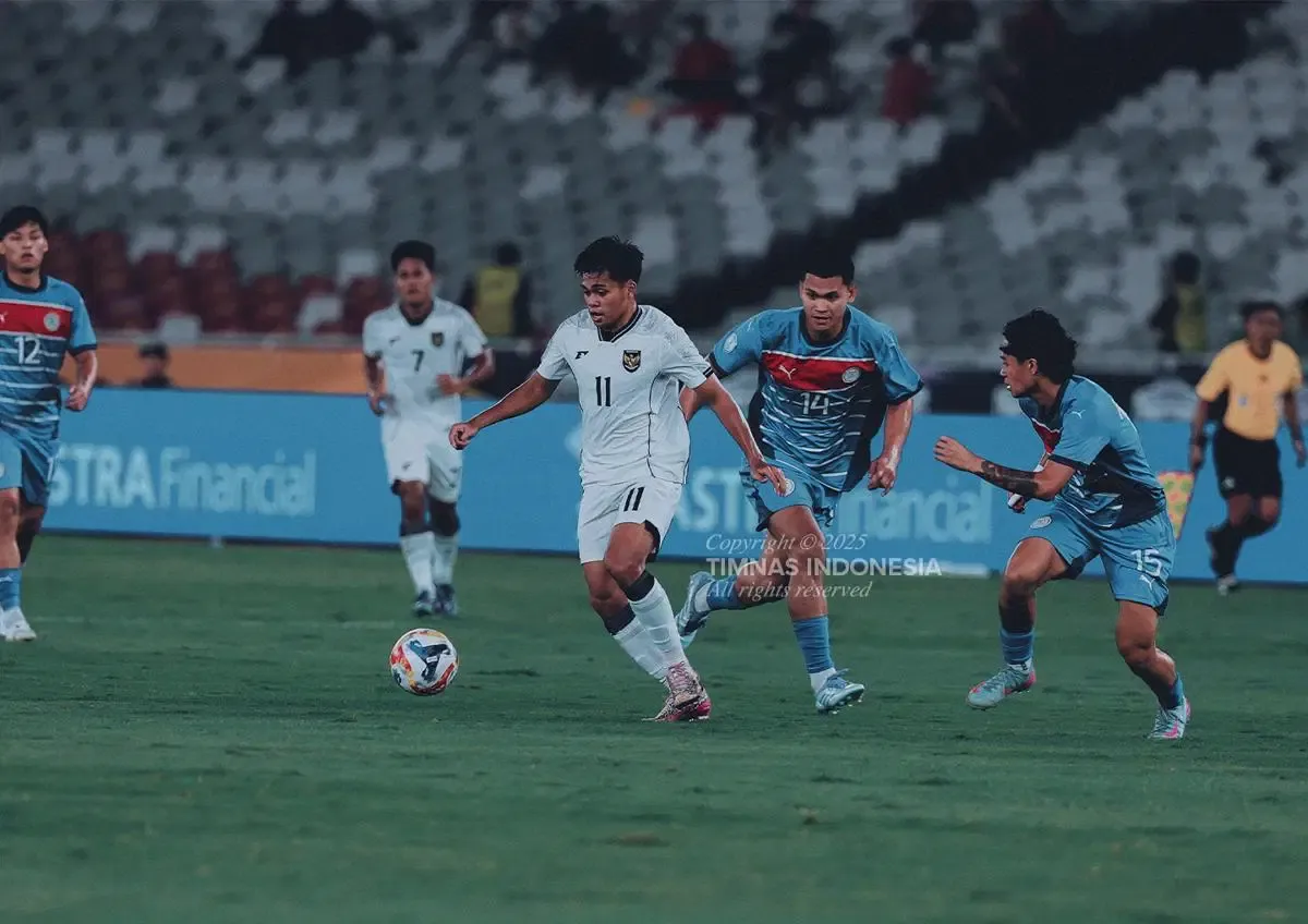 Potret Timnas Indonesia U-23 melawan Filipina di laga kedua Grup A Piala AFF U-23 2025, Jumat (18/7/2025). (Dok. PSSI).