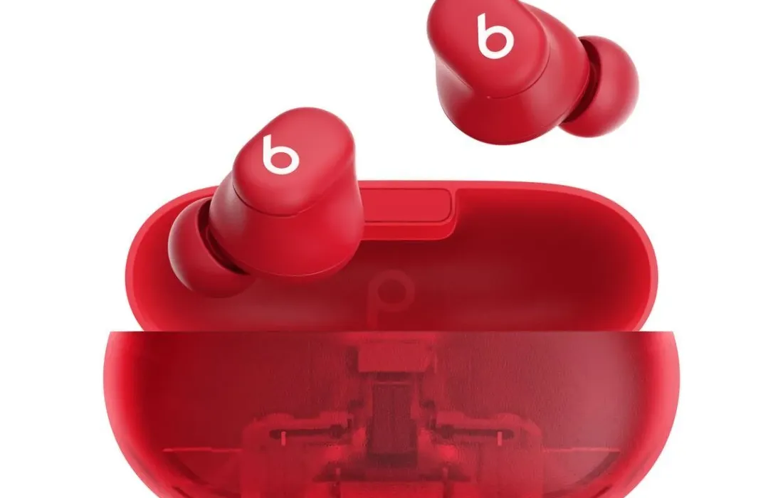 Beats Solo Buds in Transparent Red color