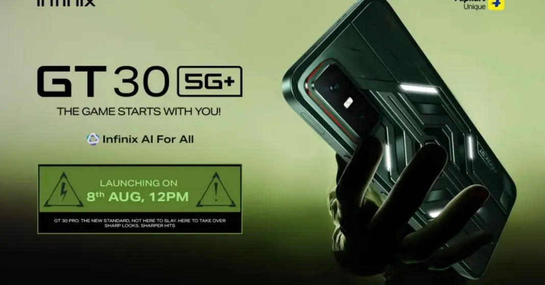 Infinix GT 30 5G+ dengan layar AMOLED 144Hz dan desain futuristik