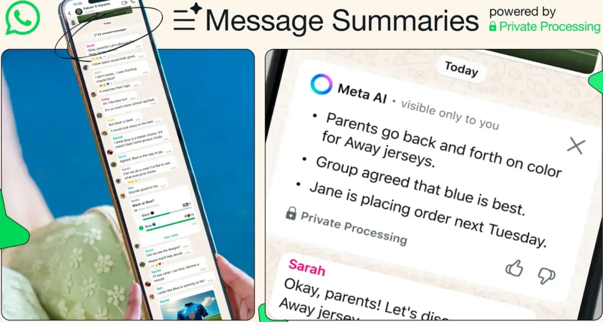 WhatsApp launches private messages summaries using Meta AI.