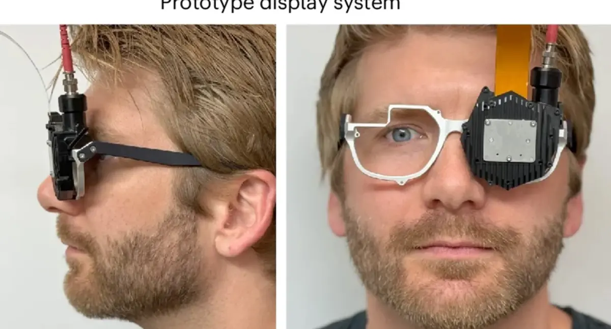 An ultra-thin VR headset prototype Meta developed in cooperation with an associate professor at Stanford and a Stanford PhD student