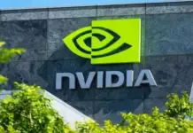 Geser Dominasi Apple, NVIDIA Kini Jadi Konsumen Terbesar TSMC Logo Nvidia dan AMD dalam latar teknologi chip AI