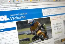 Tampilan lama browser AOL di komputer lawas