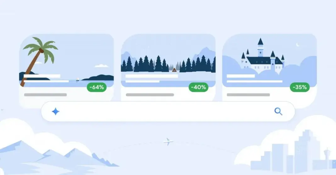Antarmuka Google Flight Deals dengan pencarian berbasis AI