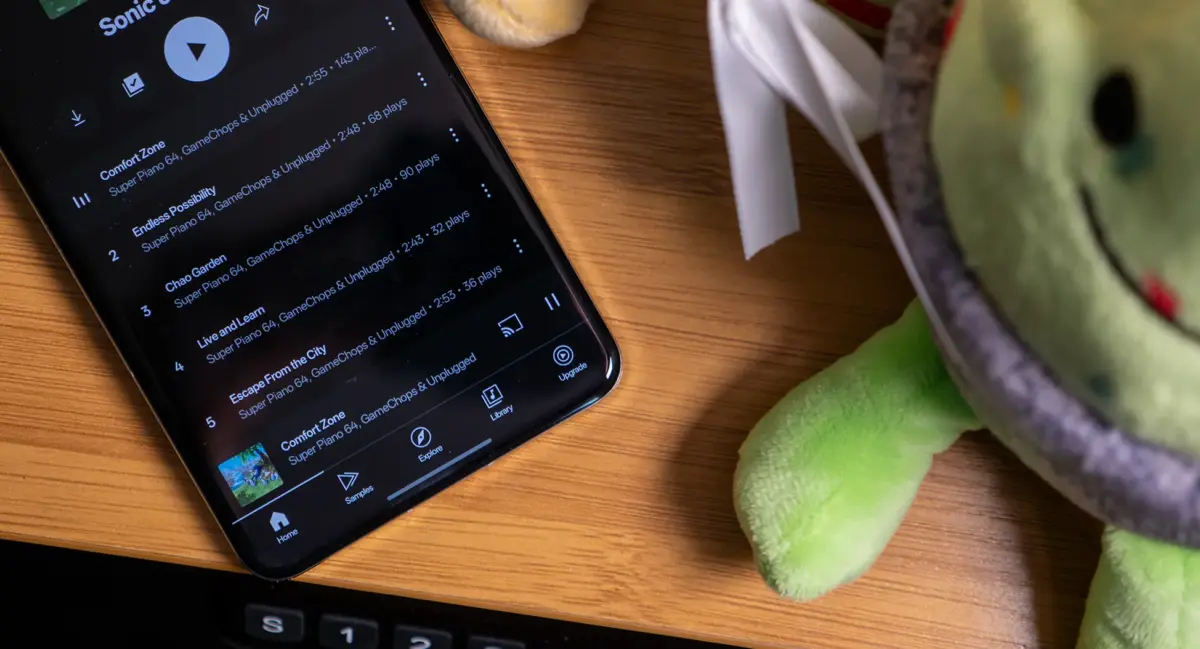 The YouTube Music playing a Sonic & Sleep album