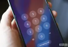 Tampilan PIN Scramble di ponsel Motorola dengan angka yang diacak