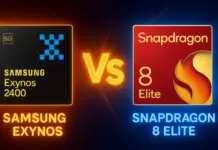 Perbandingan visual chipset Samsung Exynos 2400 dan Qualcomm Snapdragon 8 Elite