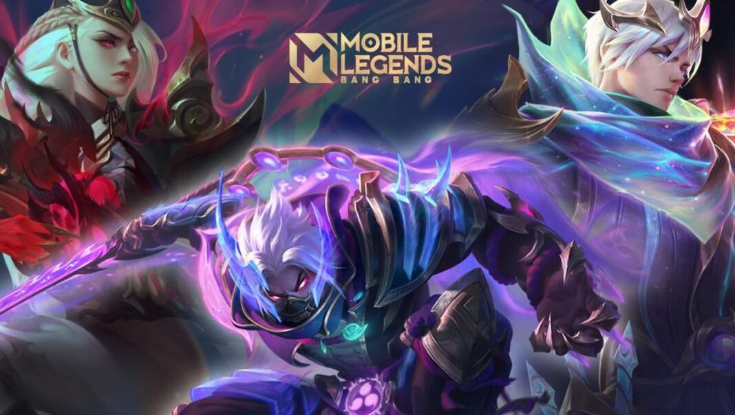 Ilustrasi layar smartphone menampilkan antarmuka game Mobile Legends dengan proses pendaftaran akun baru