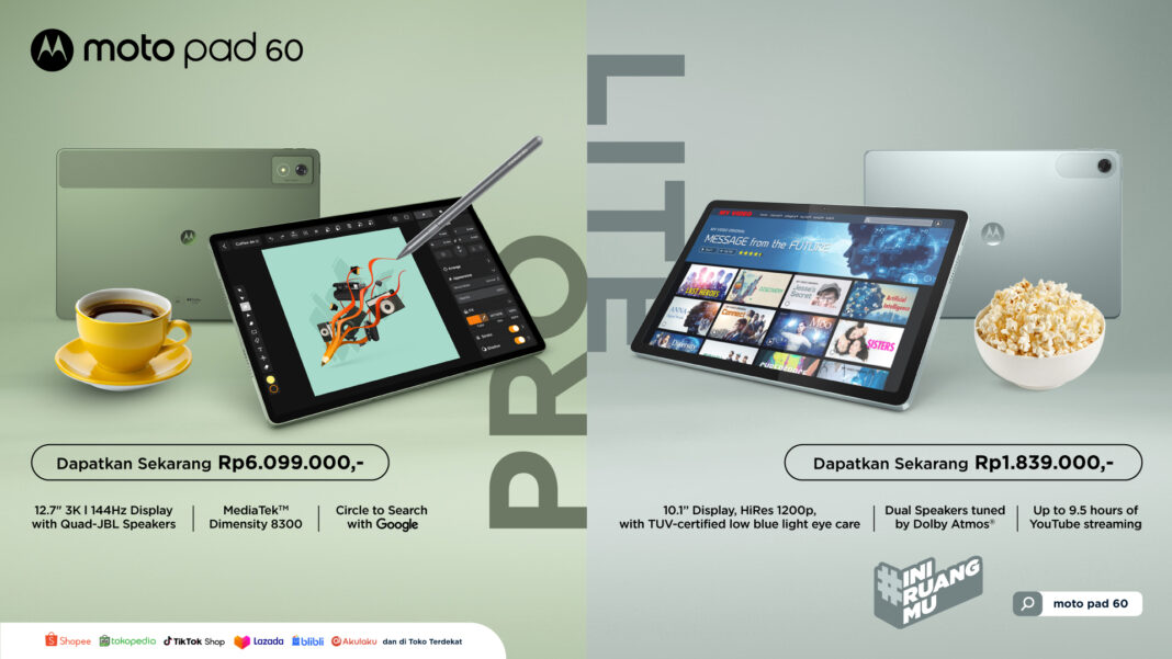 Motorola Luncurkan Moto Pad 60 Series, Tablet Perdana di Indonesia